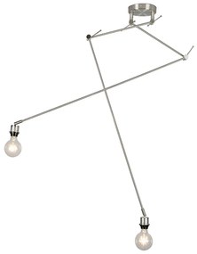 Lampada a sospensione moderna in acciaio senza paralume 2 luci - Blitz