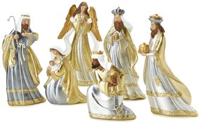 Fade Maison nativity presepe 6 pezzi con finiture oro cm 25