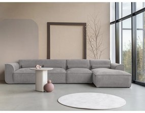 Divano angolare componibile in grigio chiaro (con penisola a destra) Flex Felix – Miuform