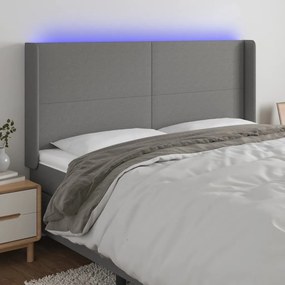 Testiera A Led Grigioscuro 203x16x118/128cm İn Tessuto /