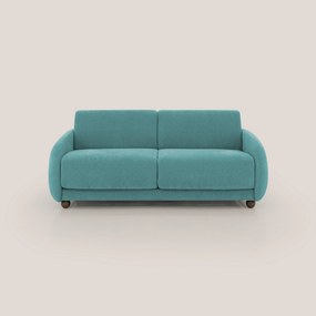 Giglio divano letto scandinavo japandi con materasso H18 cm in tessuto Bouclé impermeabile T07