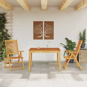 Set Da Pranzo Per Giardino 3 Pz İn Legno Massello Di Acacia /