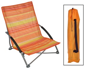Sedia Da Spiaggia Pieghevole Arancione 65x55x25/65cm /