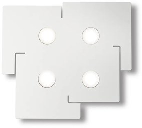 Plafoniera Moderna Totem Metallo Bianco 4 Luci Gx53 9W 3000K Luce Calda