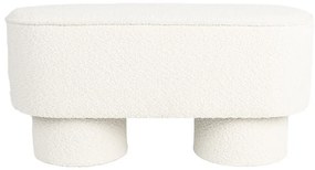Panchina bianca con rivestimento in bouclé Marcos – White Label