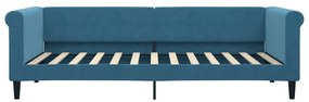 Divano letto con materasso blu 90x200 cm in velluto