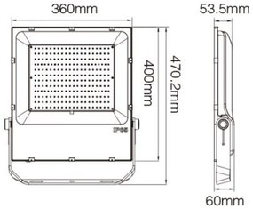 Faro LED 200W RGB+CCT  IP65 Dimmerabile - RF 24 GHz Colore RGB+CCT