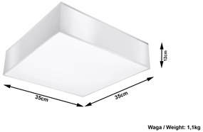 Plafoniera Quadrata da Soffitto in PVC 2xE27 HORUS 35 White da interno