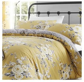 Biancheria da letto gialla con motivo floreale , 200 x 200 cm Canterbury - Catherine Lansfield