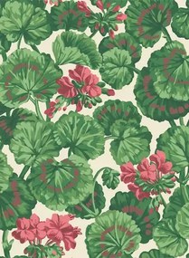 Tapete Geranium von Cole & Son - Rose/ Green on Parchment