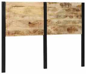 Testiera 140 Cm İn Legno Massello Di Mango E Ferro /
