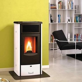 Stufa a pellet ventilata Cleo 6 kW bianco