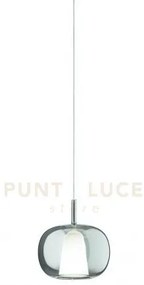 Vetro thelma 2 fume' d.25cm h.27cm 1 luce attacco e27 base d'attacc...
