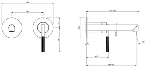 Parte esterna miscelatore lavabo a parete bocca corta senza scarico parte incasso non inclusa cromo ingranaggio 63581 gessi