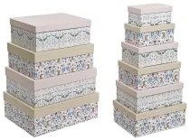 Set di Scatole per Sistemare Impilabili DKD Home Decor animali Fiori Cartone (43,5 x 33,5 x 15,5 cm)