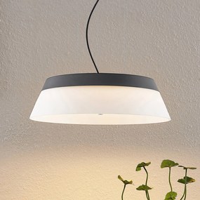 Lampada a sospensione Jusanna di Lucande, vetro trasparente Lusine Lucande, Nero, Soggiorno / Sala da pranzo, Vetro, Moderno