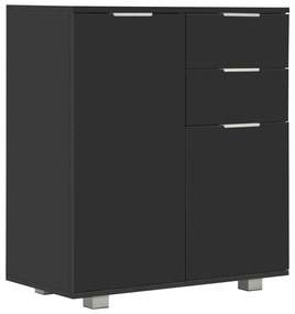 Credenza con finitura lucida nera 71x35x80 cm in truciolato