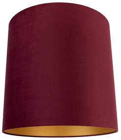 Paralume in velluto rosso 40/40/40 con interno dorato