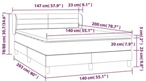 Giroletto a Molle con Materasso Crema 140x200 cm in Tessuto