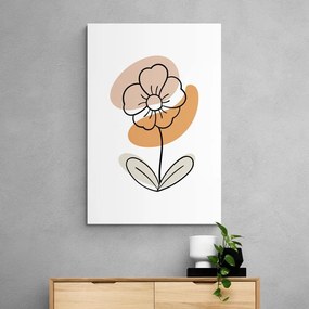 Stampa su tela – Fiore minimalista su sfondo bianco No4