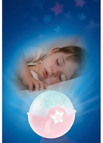 Infantino - Lampada piccola per bambini con proiettore 3xAA rosa