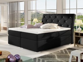 Letto matrimoniale boxspring Missouri - 160 x 200 cm , Ecopelle nero