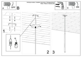Apparecchio a sospensione nero Singolo Fideus - Sollux