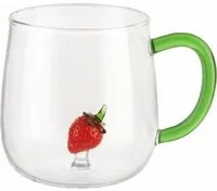 Mug in vetro borosilicato 380 ml fragola