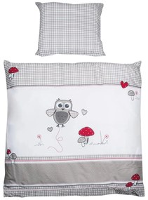 Set copripiumino e federa da bambini bianco/grigio in cotone per culla 80x80 cm Adam &amp; Eule – Roba