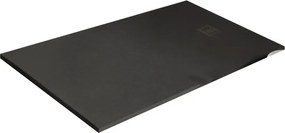 Piatto doccia in resina Strato nero L 90 x L 80 x H 2.5 cm opaco effetto pietra