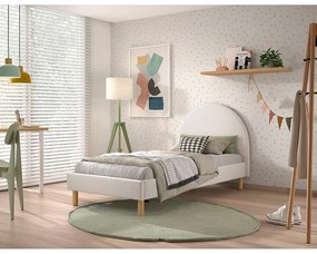 Letto singolo imbottito bianco con griglia 90x200 cm MOON - Vipack