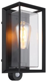 Globo 31982SS -Applique da esterno con sensore LOGANA 1xE27/60W/230V IP44 nero