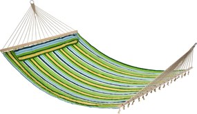 Amaca da Giardino 2 Posti 400x140 cm con Cuscino in Tessuto Multicolore...