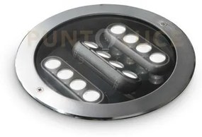 Taurus led smd osram segnapassi incasso 20 w 2000 lm 3000 k acciaio...