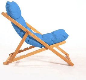 Lettino da giardino blu/faggio