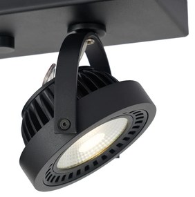 Faretto moderno da superficie nero con LED dimmerabile a 2 luci - Apollo