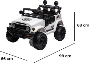 Macchina Elettrica per Bambini Fuoristrada Toyota Fj Cruiser 12V Telecomando Ruote in Gomma e Sedile in Pelle Bianco...