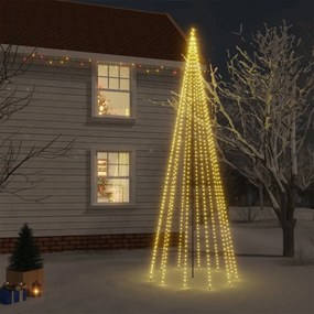 Albero di Natale con Puntale e LED di varie intensità e altezze, Bianco Caldo / 500 cm / 732