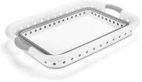 Cesto portabiancheria in plastica bianco-grigio 40 l - Addis