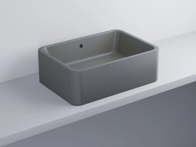 Cielo Shui Lavabo 60x42 da appoggio rettangolare con troppo pieno in ceramica cemento