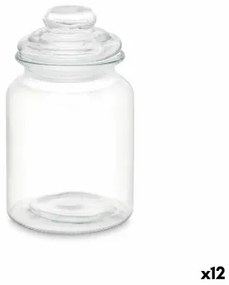 Vaso Trasparente Vetro 900 ml (12 Unità) Con coperchio