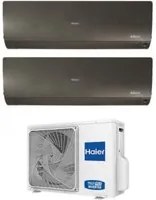 Climatizzatore Condizionatore Haier Dual Split Inverter serie FLEXIS PLUS BLACK 9+9 con 2U40S2SM1FA R-32 Wi-Fi Integrato Colore Nero 9000+9000