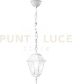 Sospensione roma bianca 1 luce attacco e27 ip44 14,6x14,6x97cm