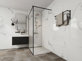 Piatto per doccia da posare o da incasso 120 x 90 cm in Resina Bianco - LYROSA