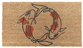 Zerbino Italo Eco 40x70 in Cocco Naturale – Line Art "Pesci Rossi"
