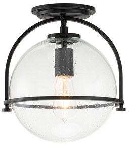 Plafoniera Industrial Nordica Somerset Acciaio Nero 1 Luce E27