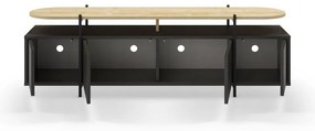 Tavolo TV nero in rovere 160x48 cm Hinoa - Marckeric