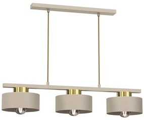 Lampadario a sospensione con filo MARTI 3xE27/15W/230V beige/oro