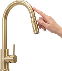 Rubinetto da cucina Rea Fresh Touch Brush Gold