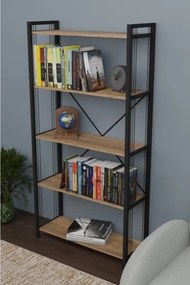 Libreria 5 Ripiani Stile Industrial 88x34x180 Derek Rovere